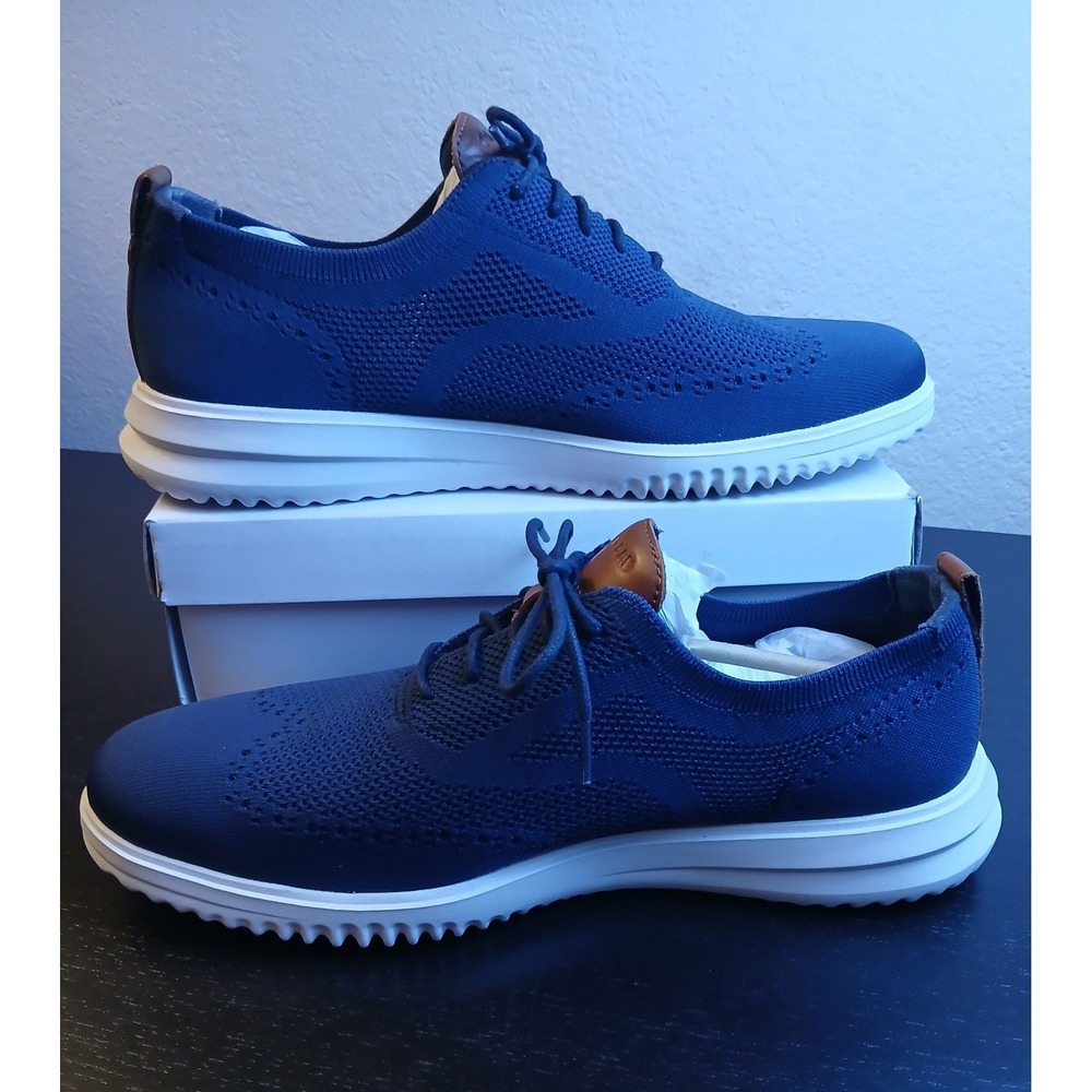 Cole Haan Zerogrand Stitchlite Wingtip Oxford Mens 13 Blue C37369 Sneaker